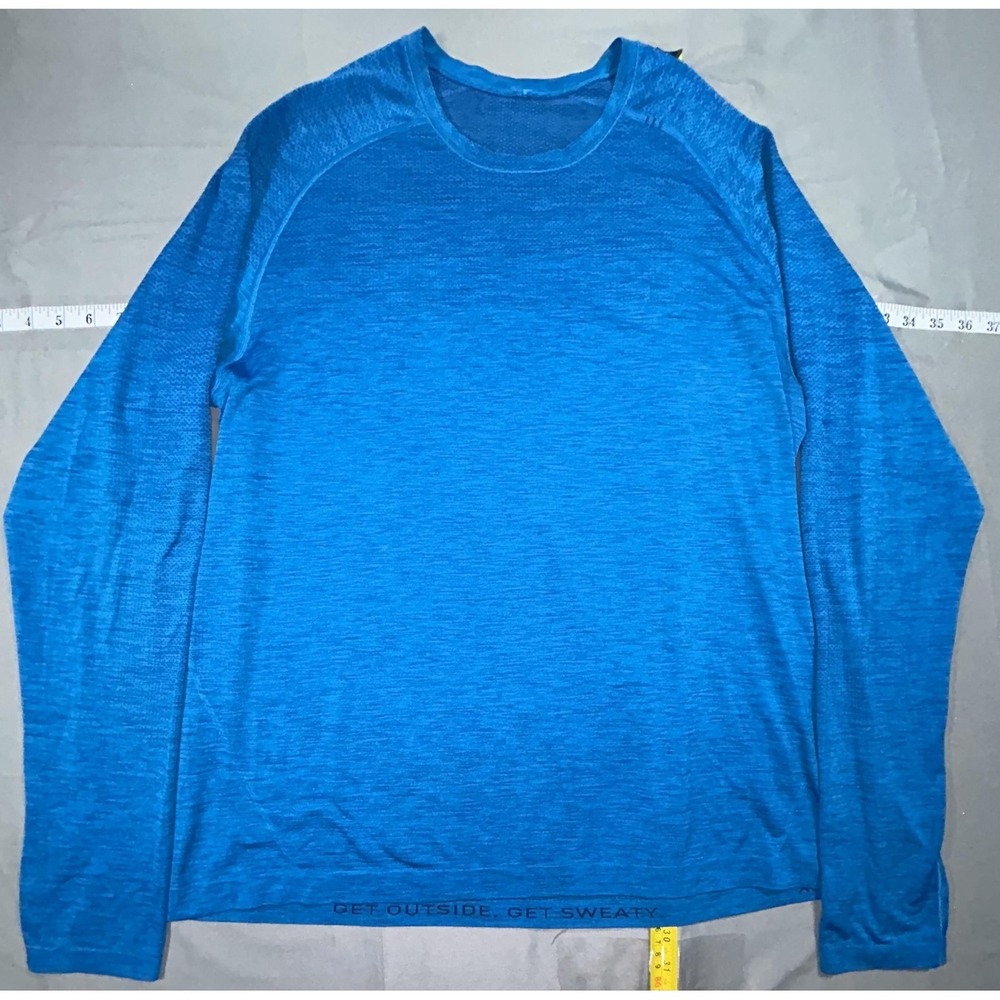 Lululemon Shirt Mens XL Blue Long‎ Sleeve Athletic Running Training Performance